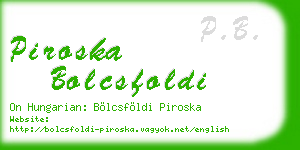 piroska bolcsfoldi business card